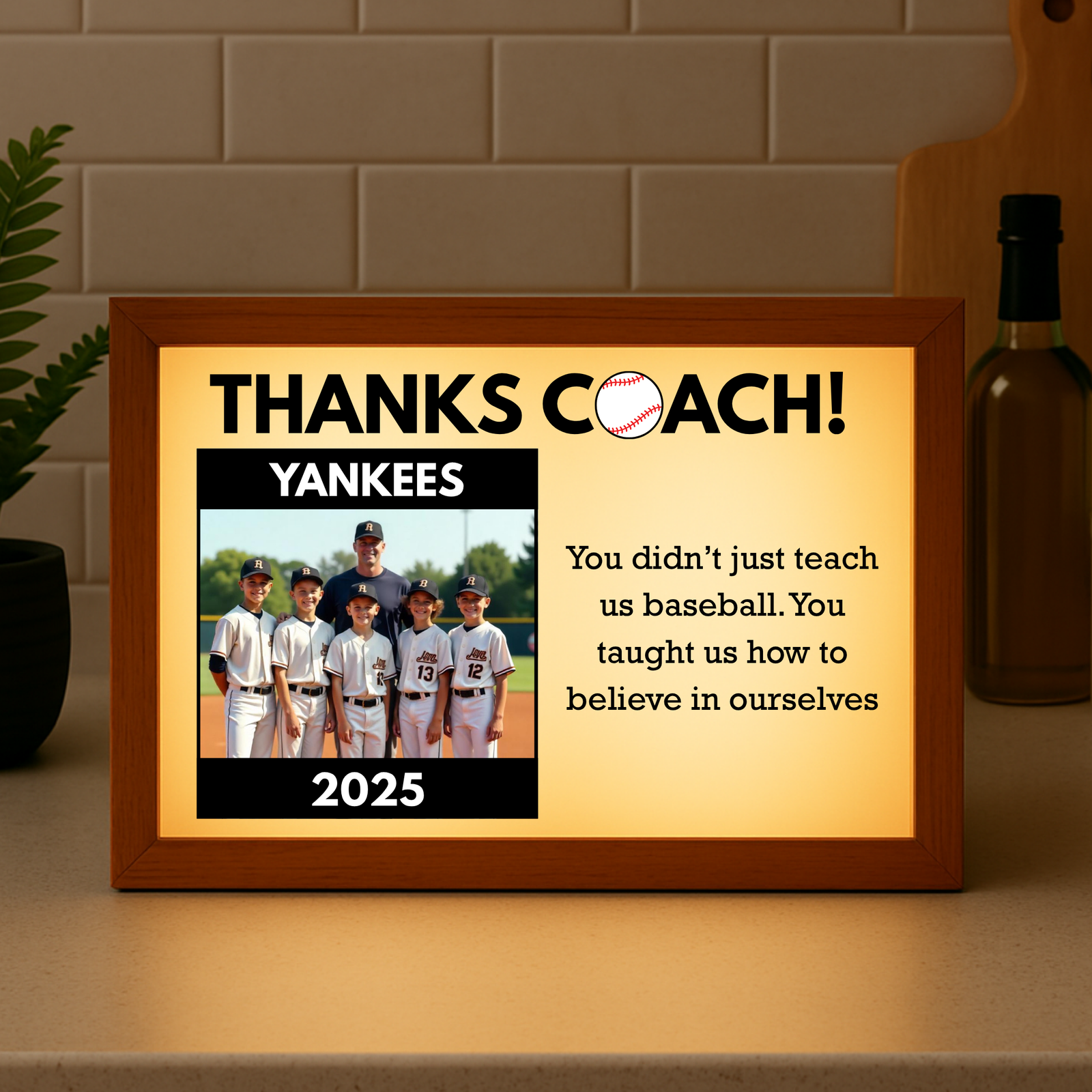 Baseball Coach Light Up Picture Frame