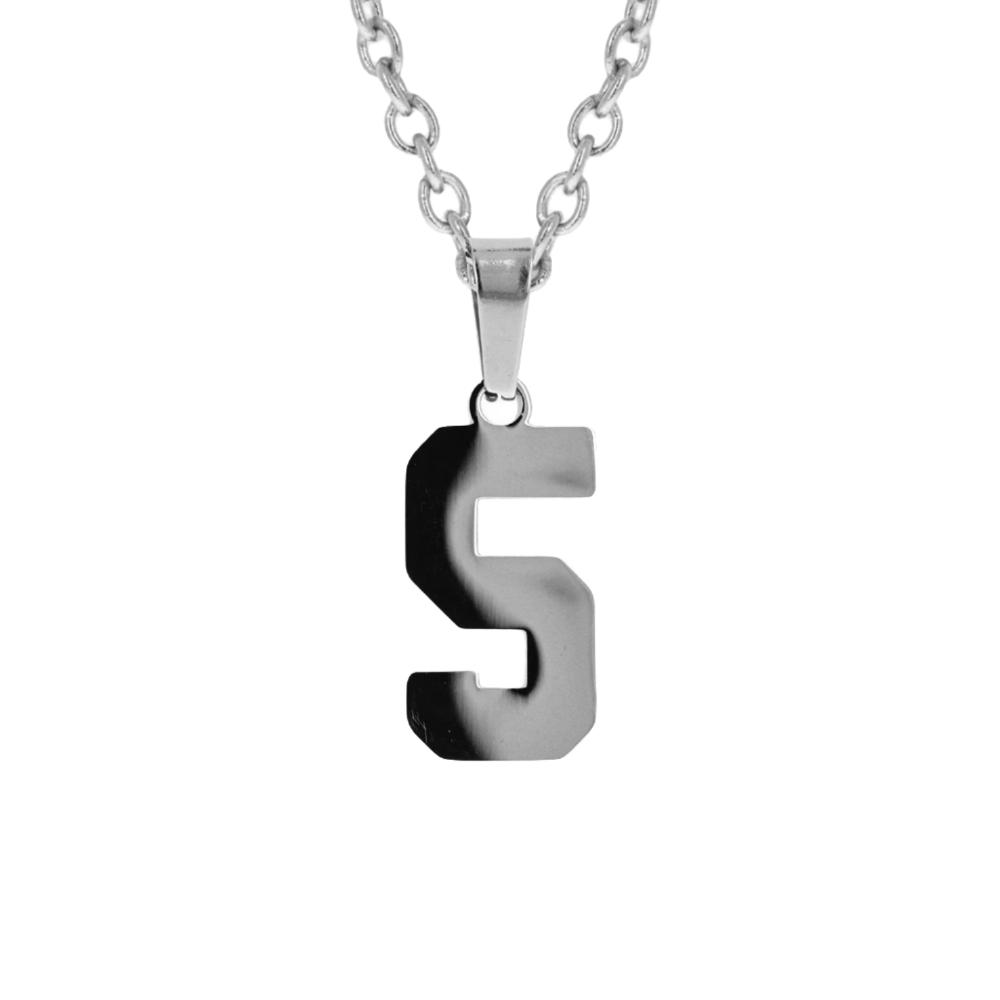 Custom stainless steel number necklace pendant with free chain for athletes and fans.