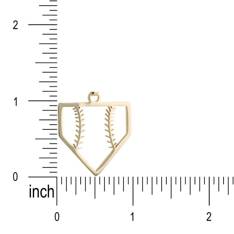 Home plate baseball necklace stainless steel pendant with chain for players and fans