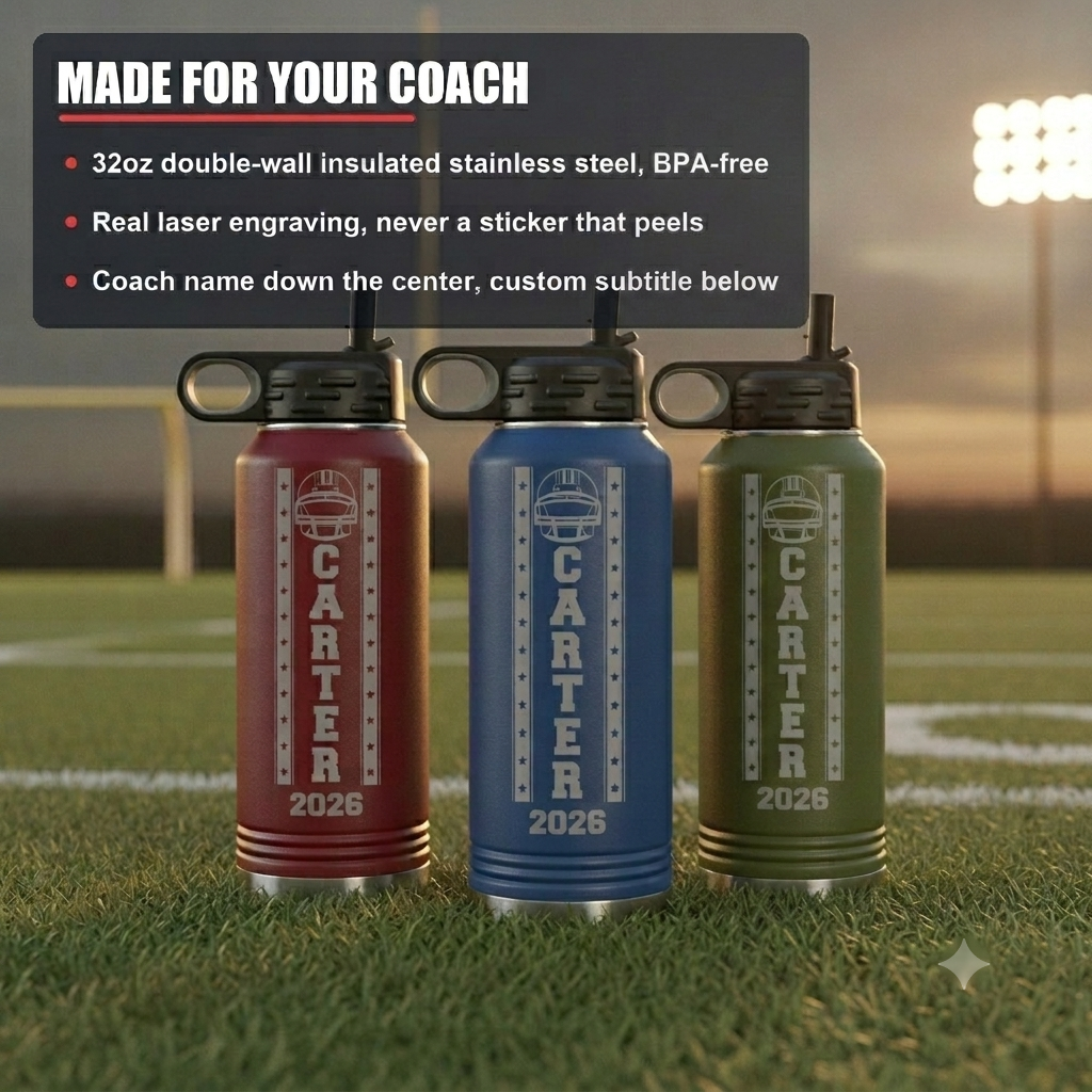 Personalized Football Senior Night Water Bottle