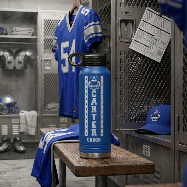Personalized Football Fan Water Bottle