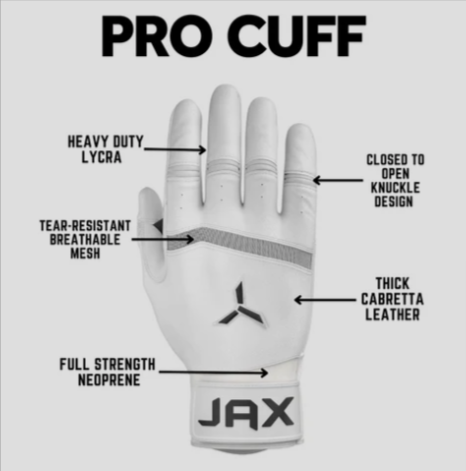 Jax Baby Blue Cuff Batting Gloves