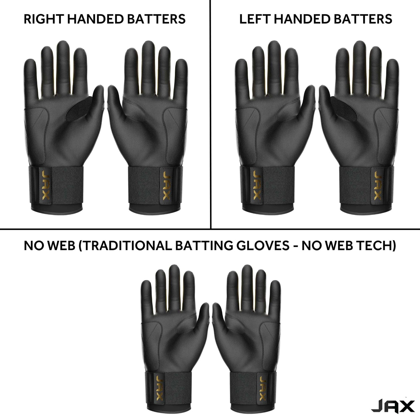 Jax Pure Gold Cuff Batting Gloves