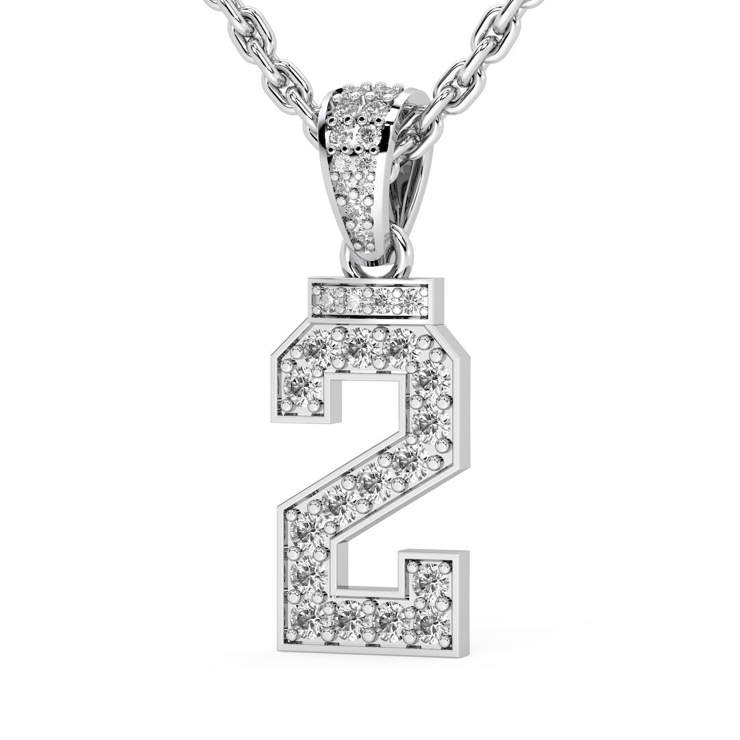 Diamond Studded Custom Number Necklace
