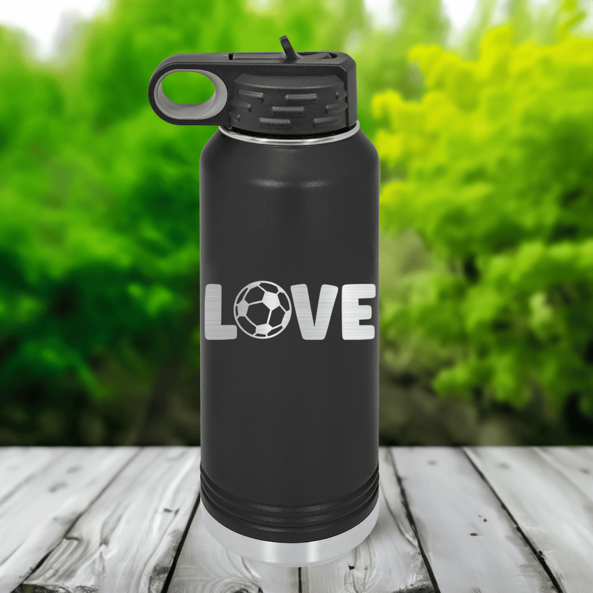 Pure Passion for the Pitch Water Bottle personalized with name and soccer design
