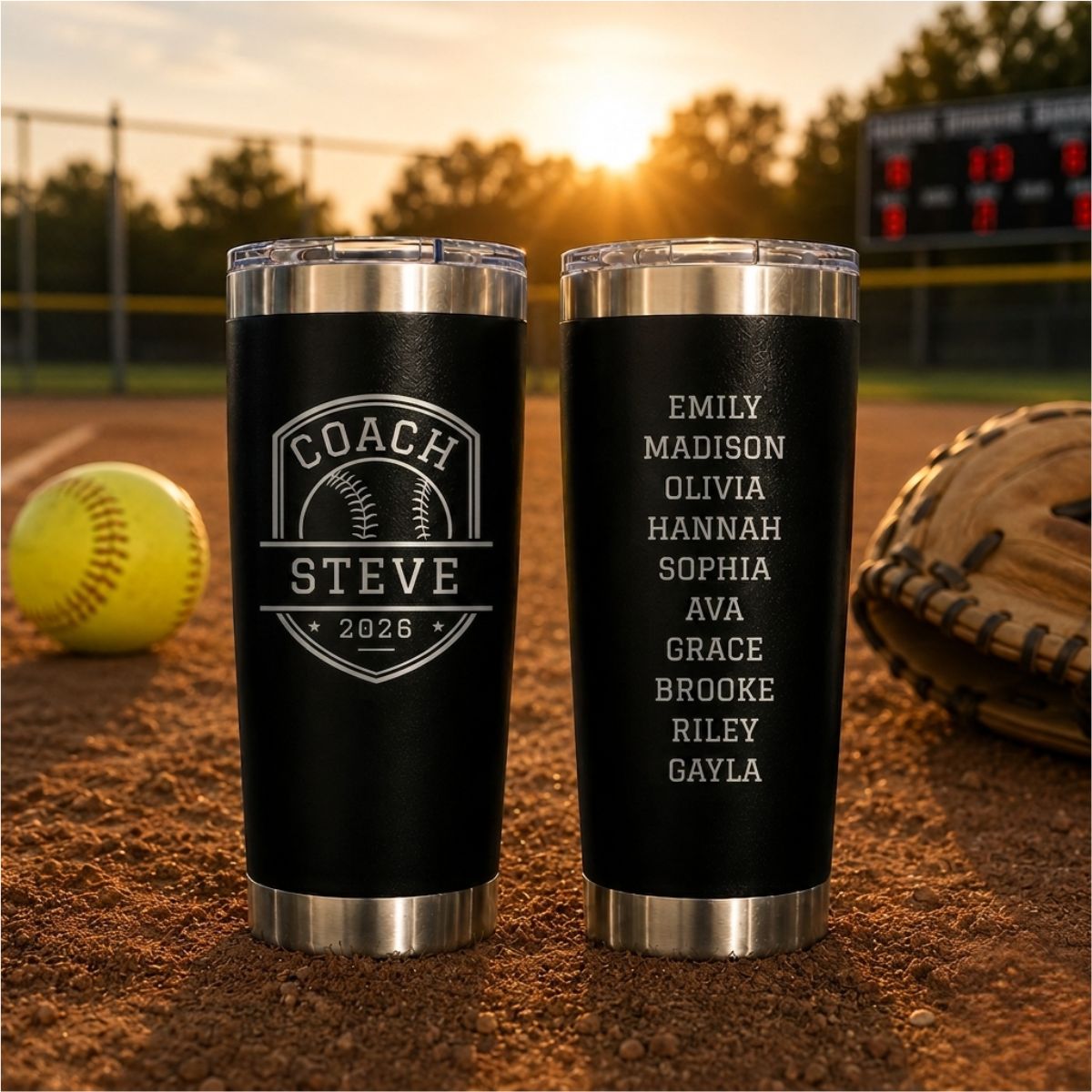 Personalized Softball Coach Team Tumbler
