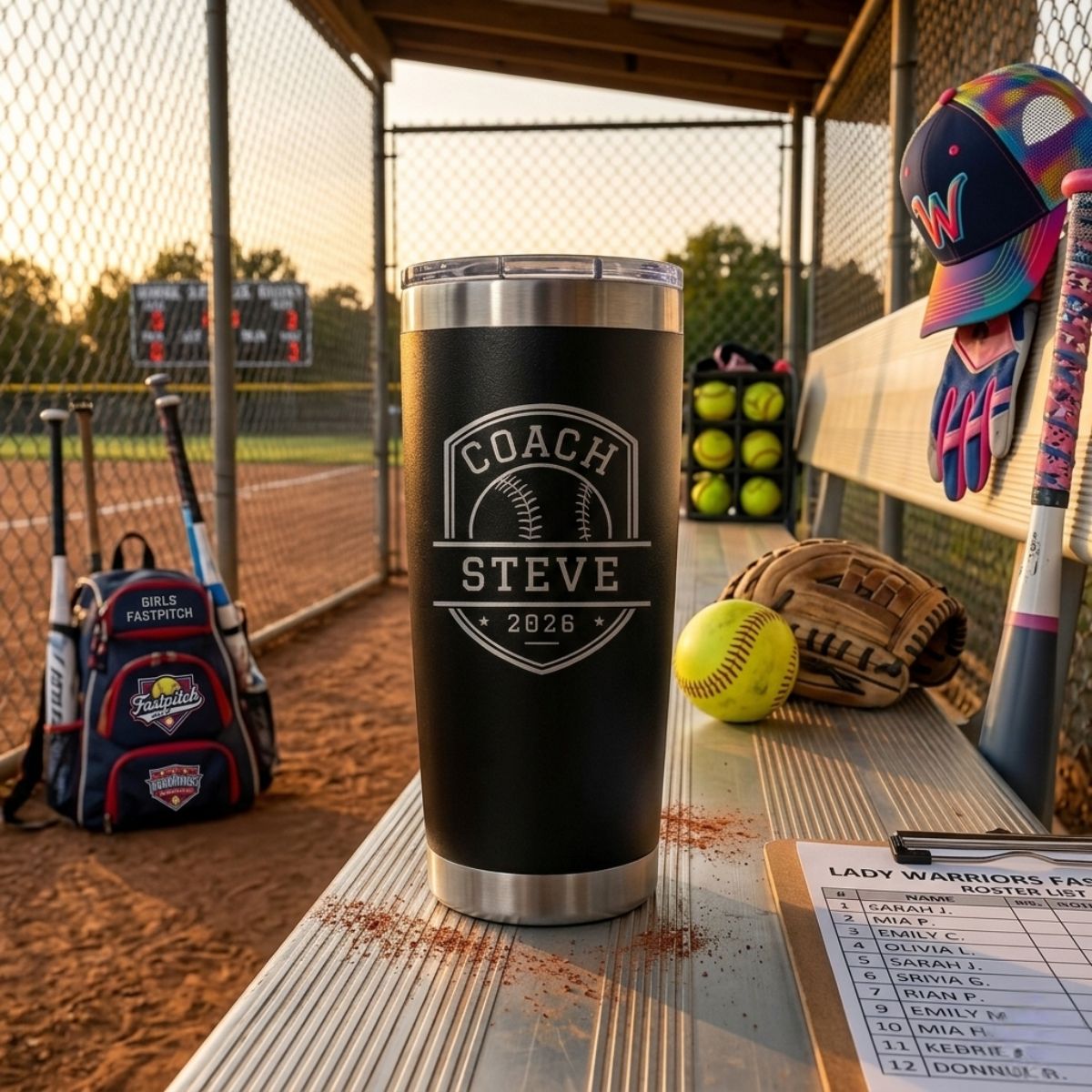 Personalized Softball Coach Team Tumbler