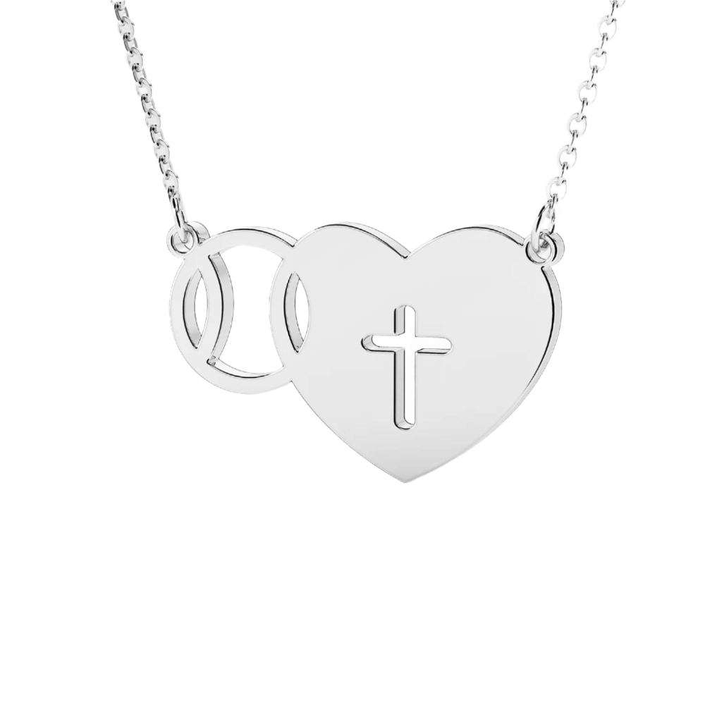 Cross My Heart Baseball Necklace | Stainless Steel