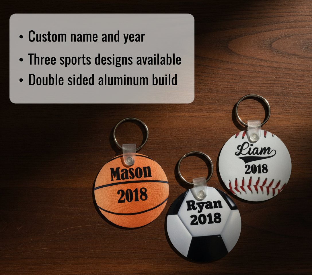 Team Spirit Personalized Sports Keychain