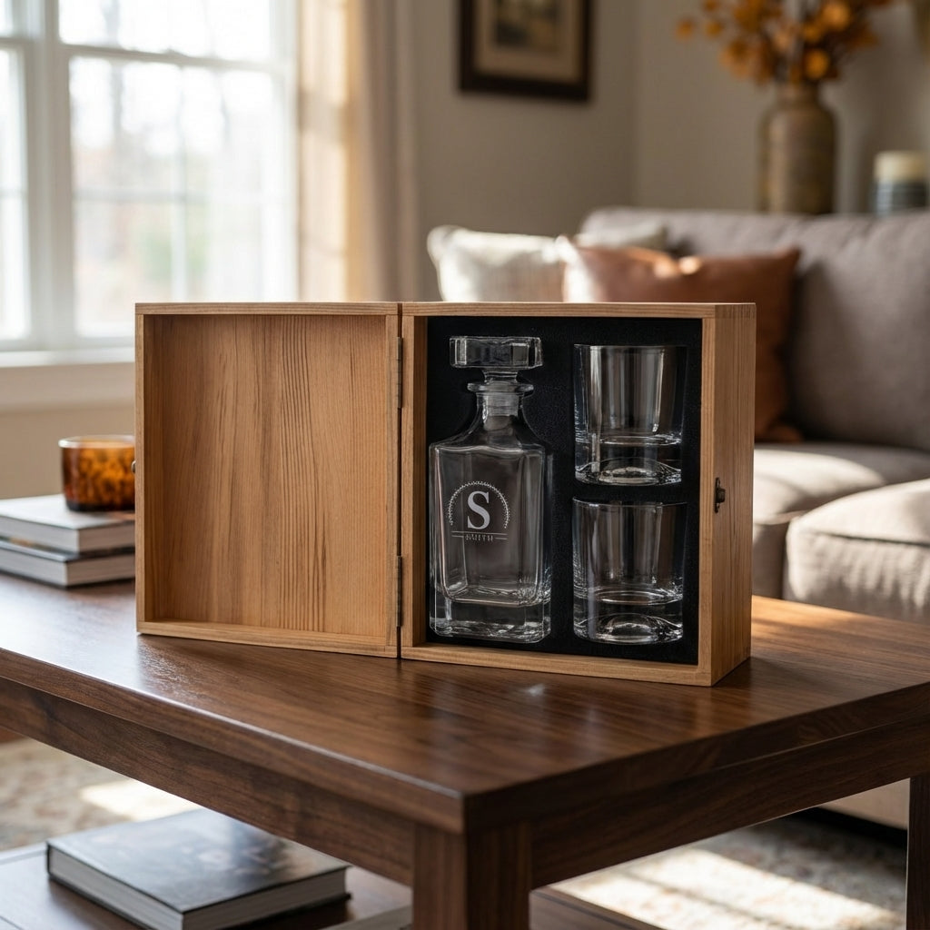 Personalized Baseball Decanter Set