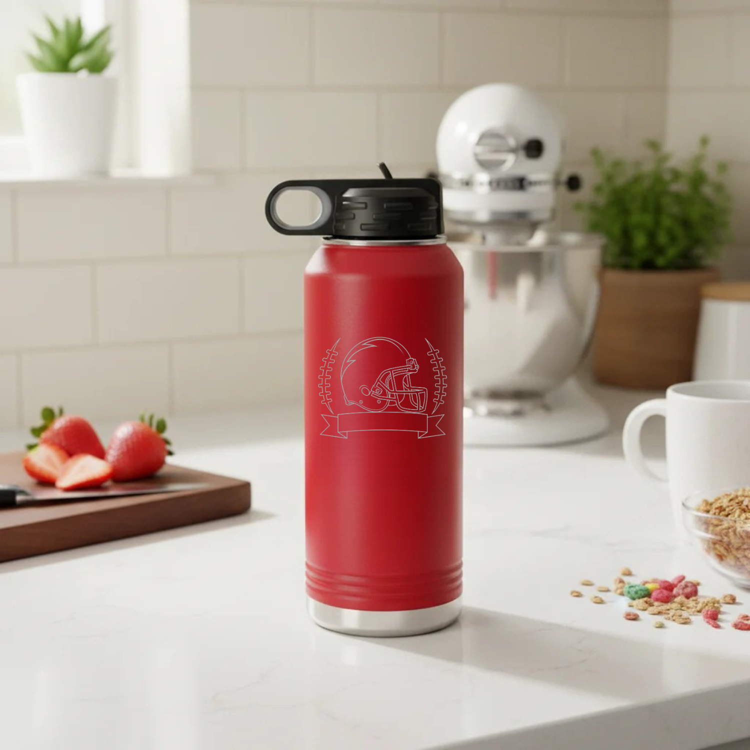 Personalized Football Water Bottle
