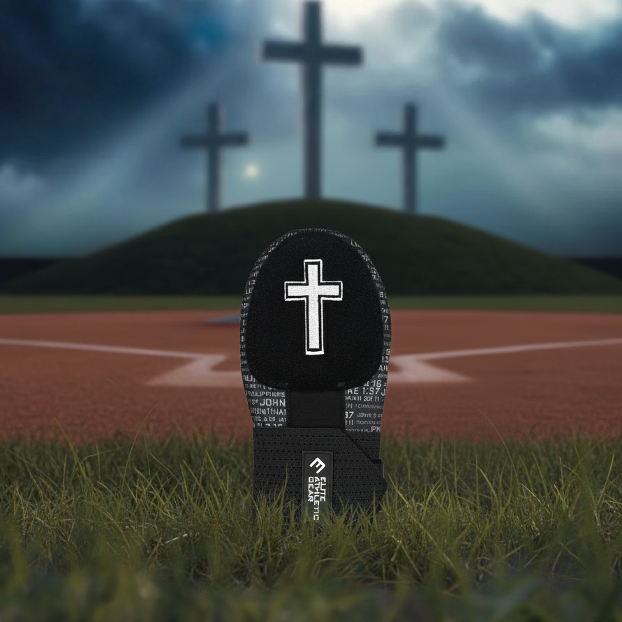 Faith Cross Black Sliding Mitt
