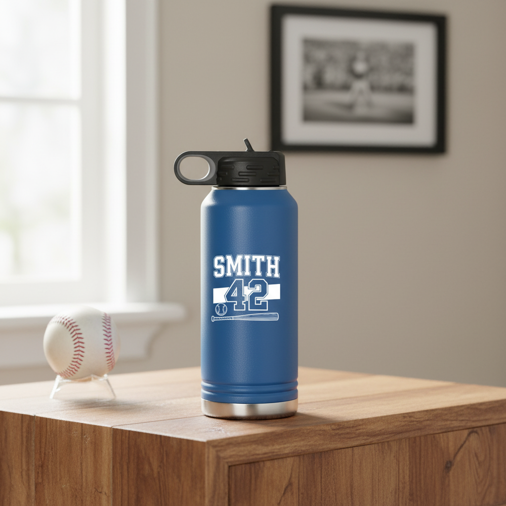 Personalized Baseball Player Bottle