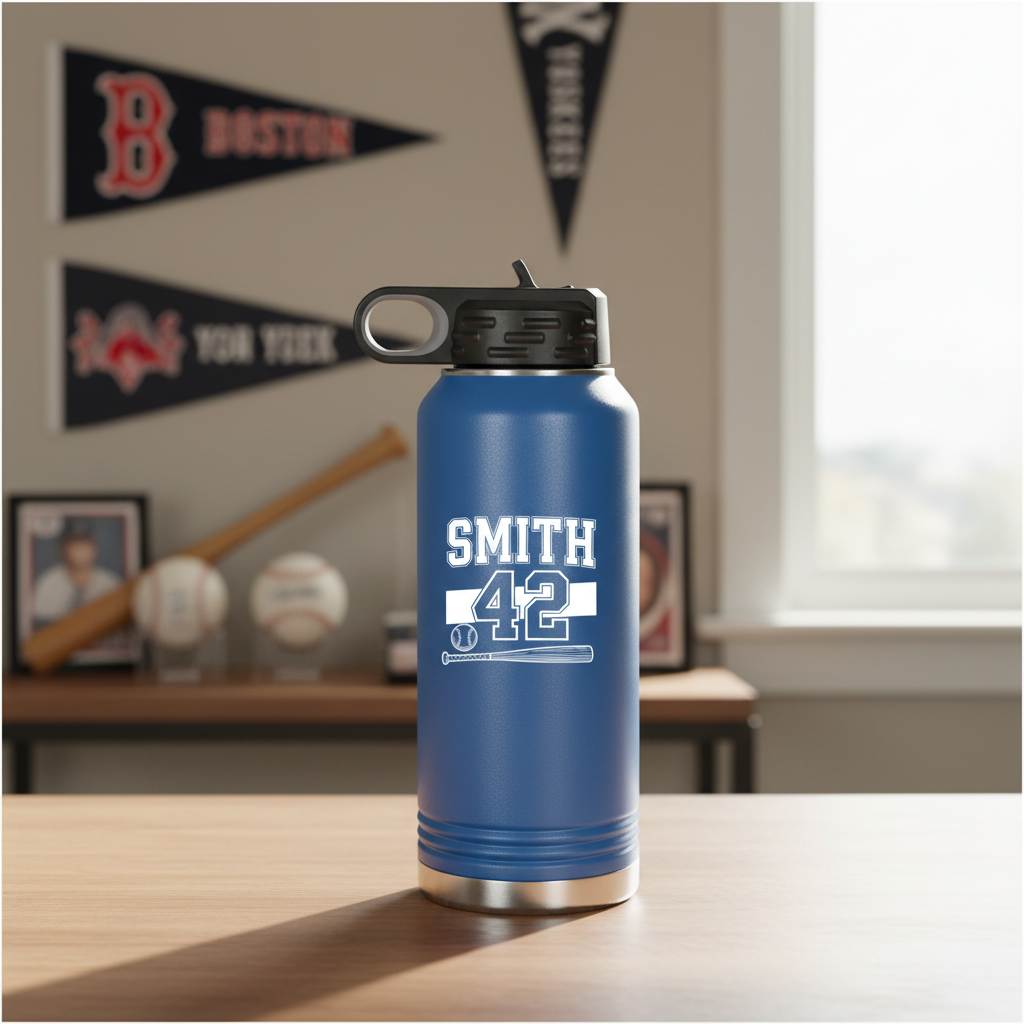 Personalized Baseball Player Bottle