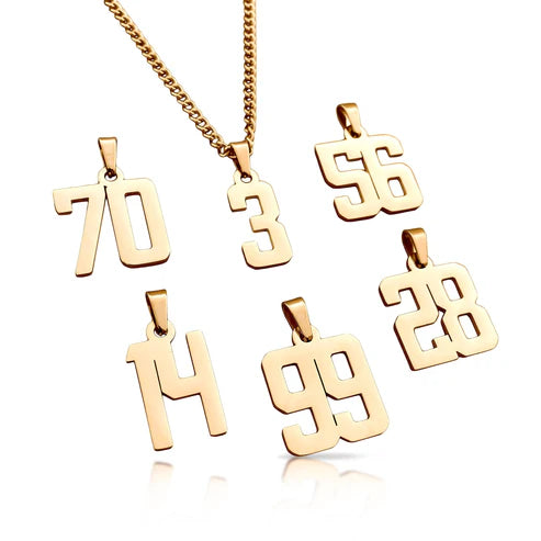 Gold Number Baseball Chain Necklace