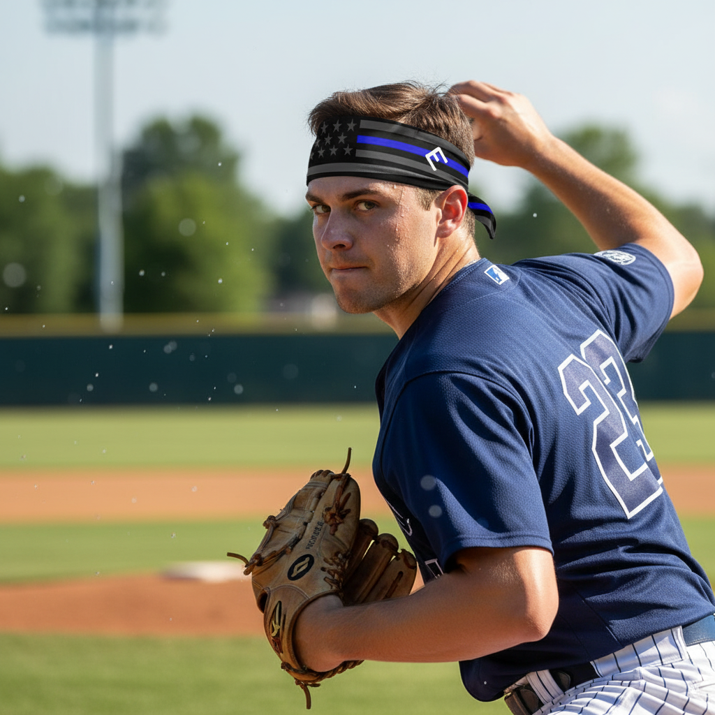 Thin Blue Line Tie Headband