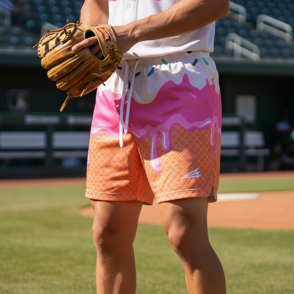 Ice Cream Mesh Lifestyle Baseball Shorts