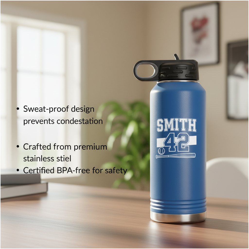 Personalized Baseball Player Bottle