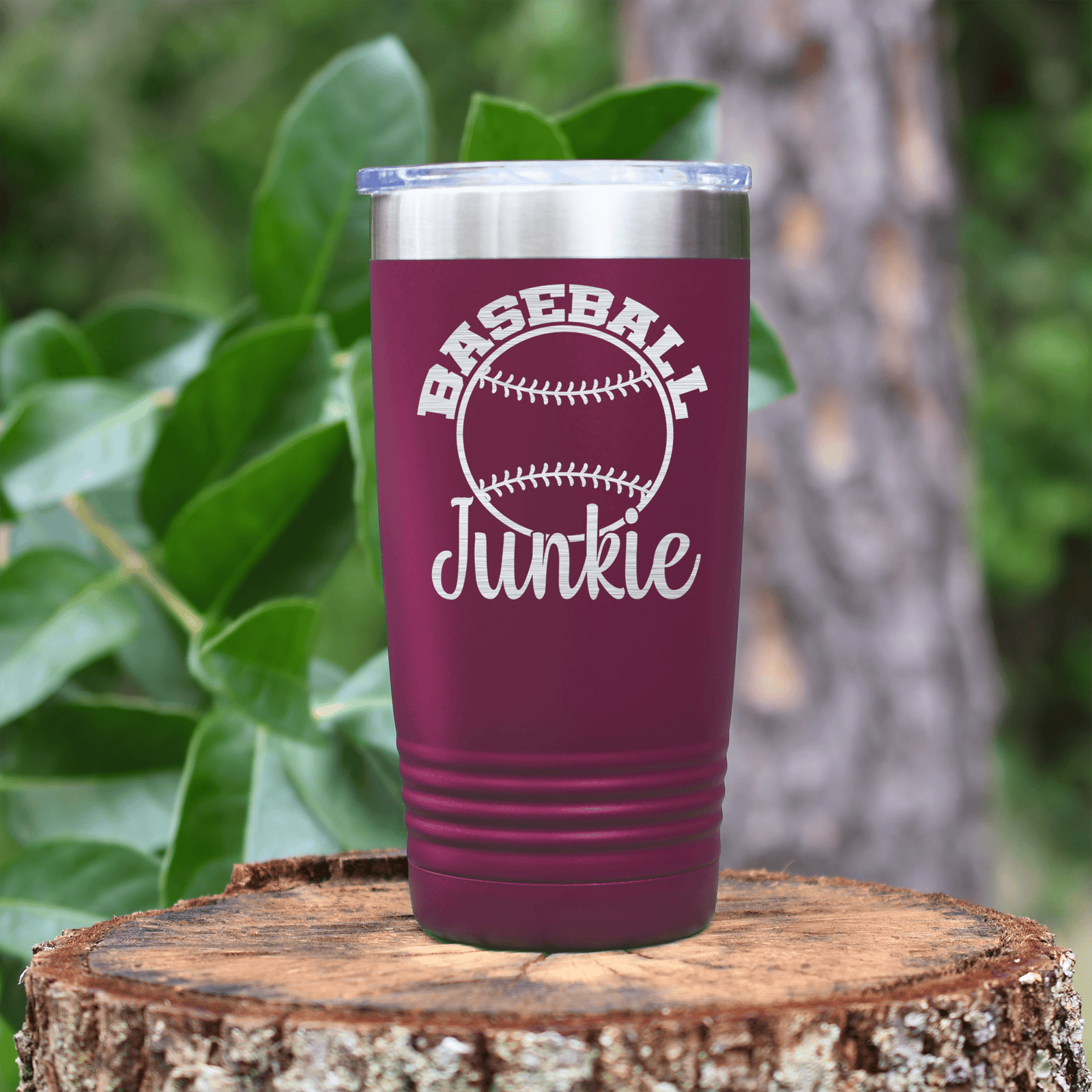 Maroon baseball tumbler Addicted To The Diamond
