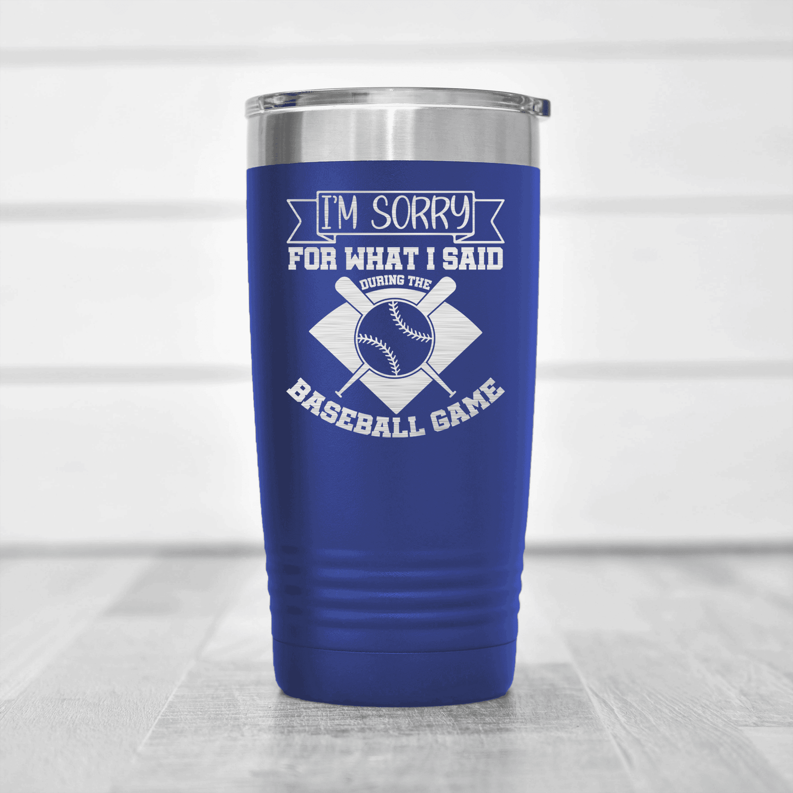 Blue baseball tumbler Baseball Game Day Regrets