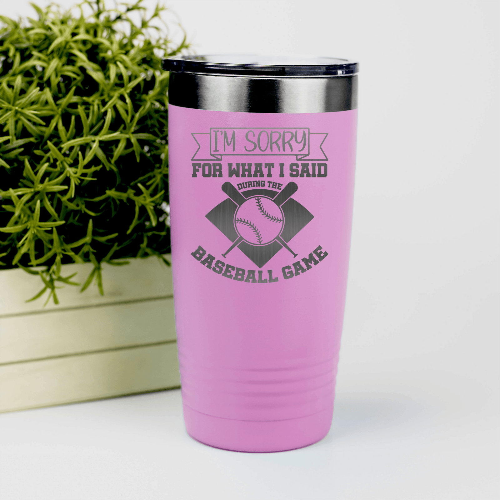 Pink baseball tumbler Baseball Game Day Regrets