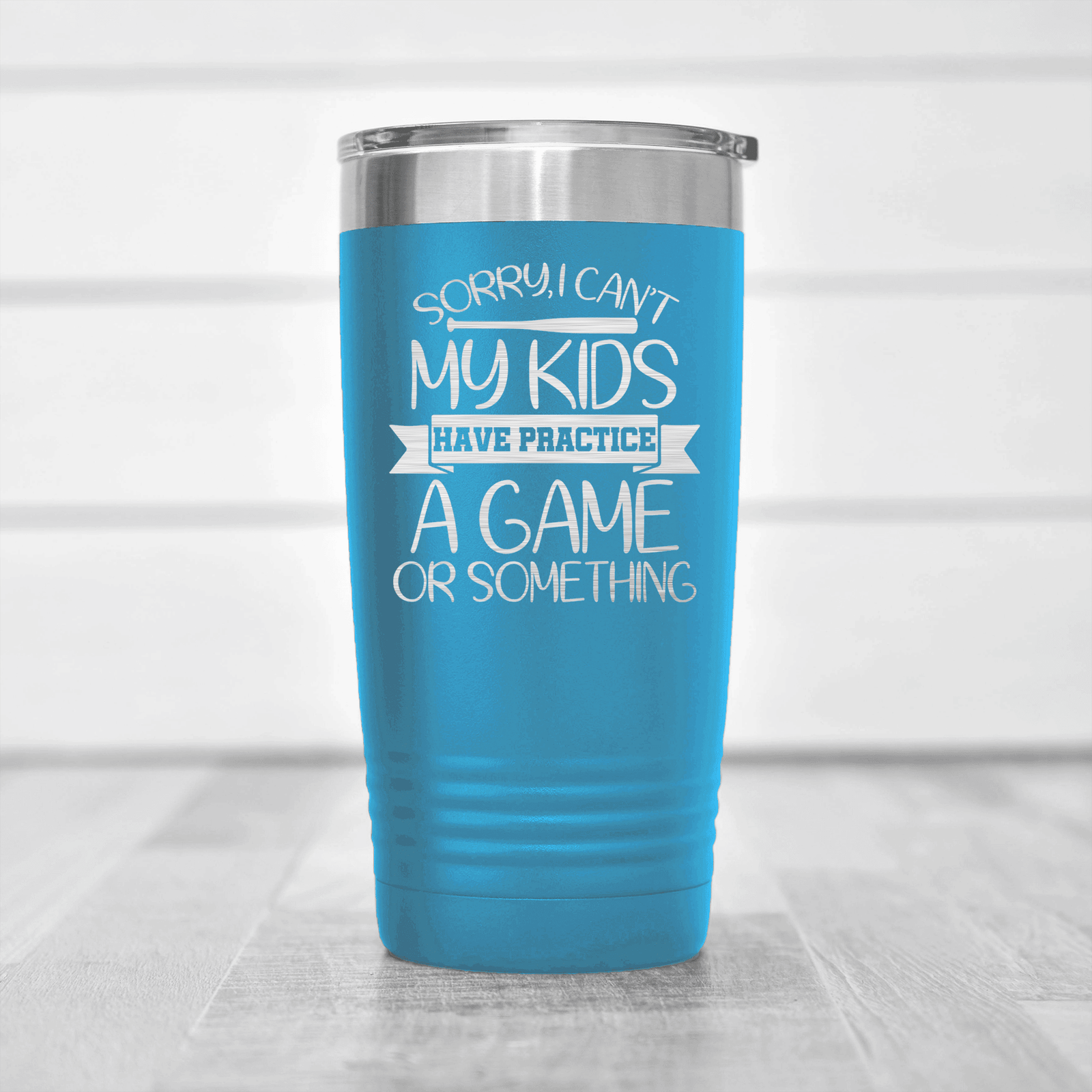 Light Blue baseball tumbler Busy Ballpark Nights
