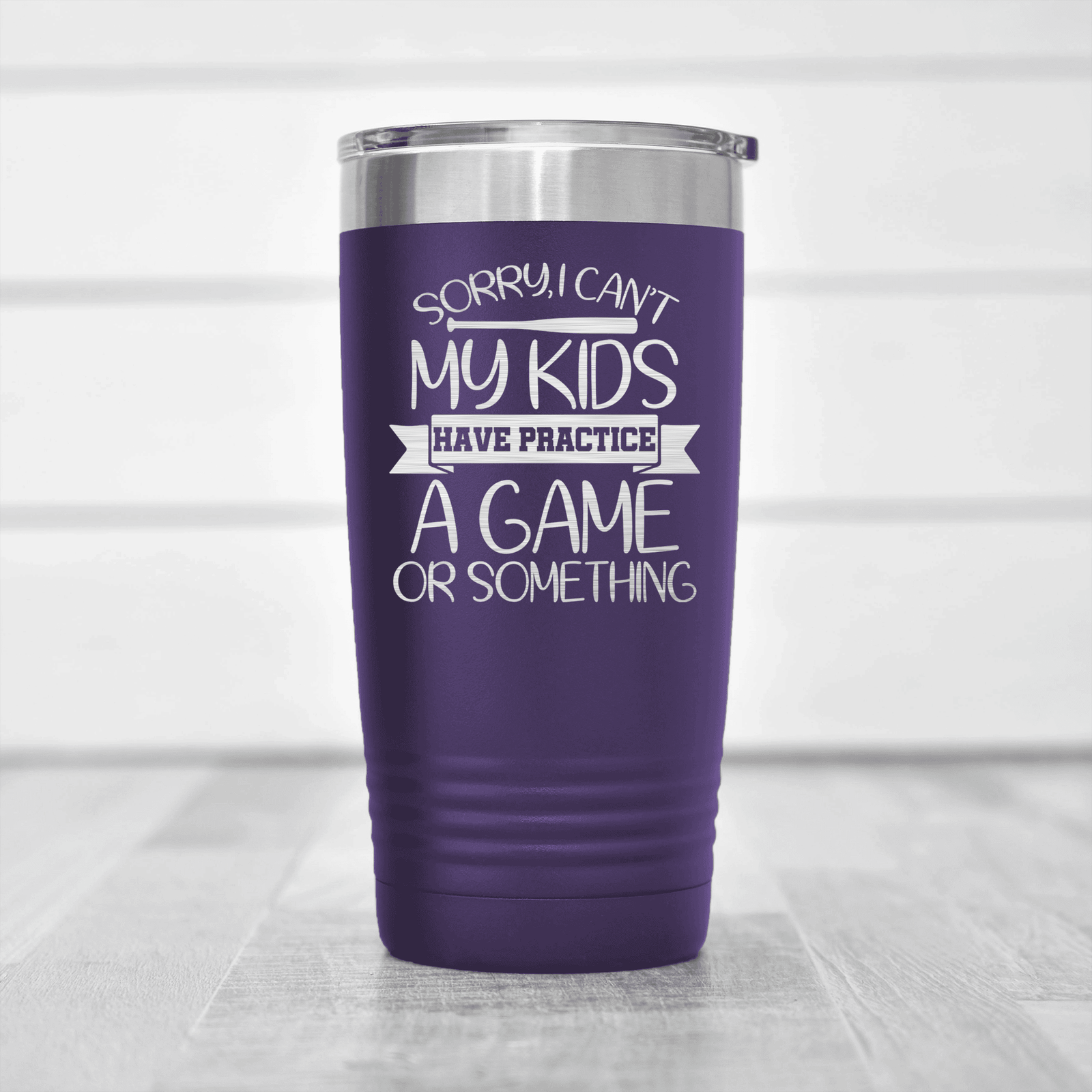 Purple baseball tumbler Busy Ballpark Nights