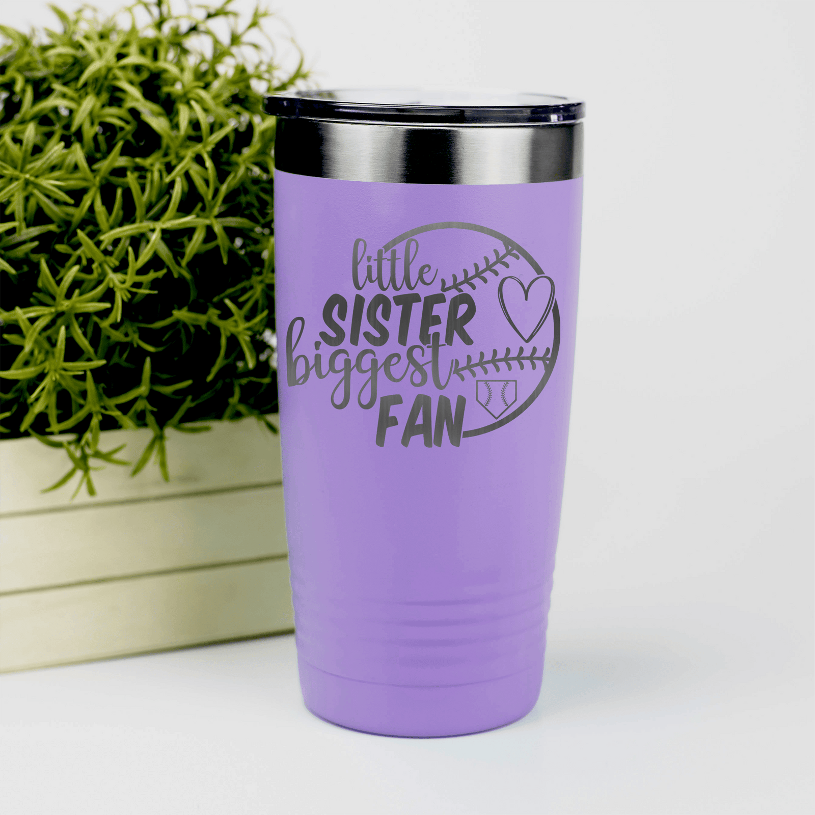 Light Purple baseball tumbler Cheering From The Sidelines Sister
