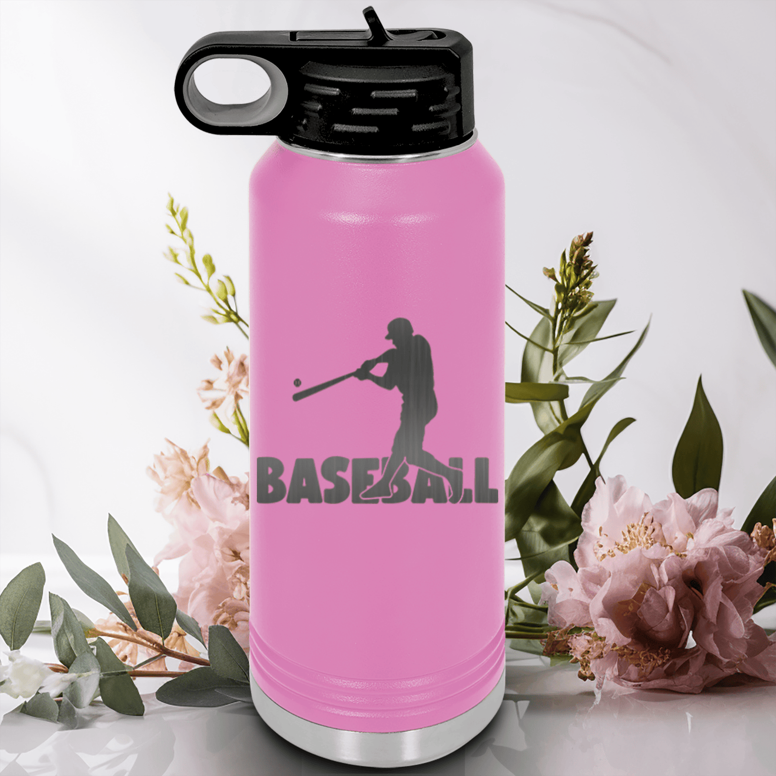 Light Purple Baseball Water Bottle With Diamond Prodigy Design