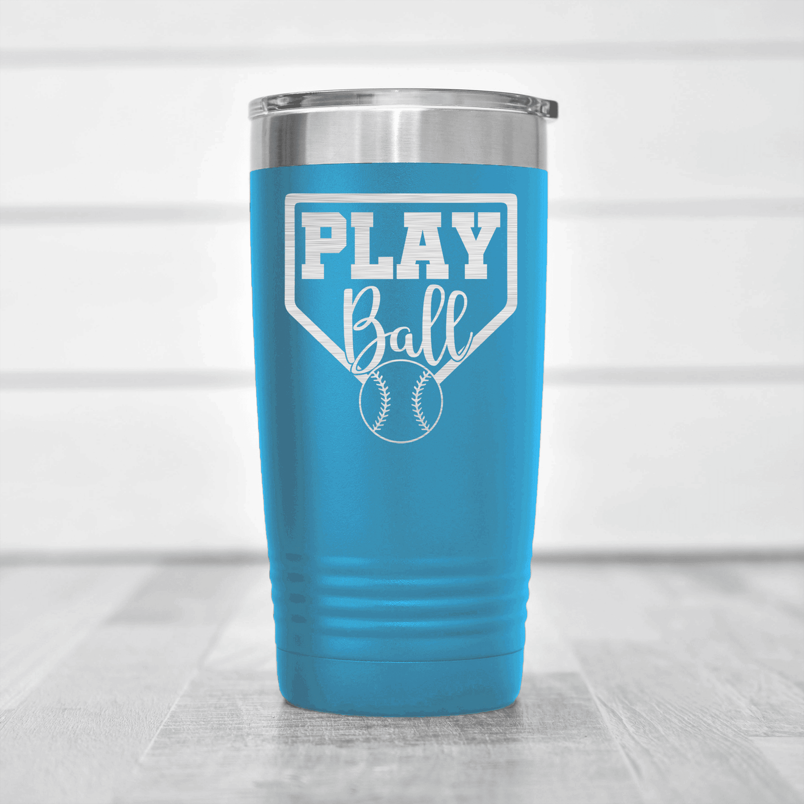 Light Blue baseball tumbler Its Game Time