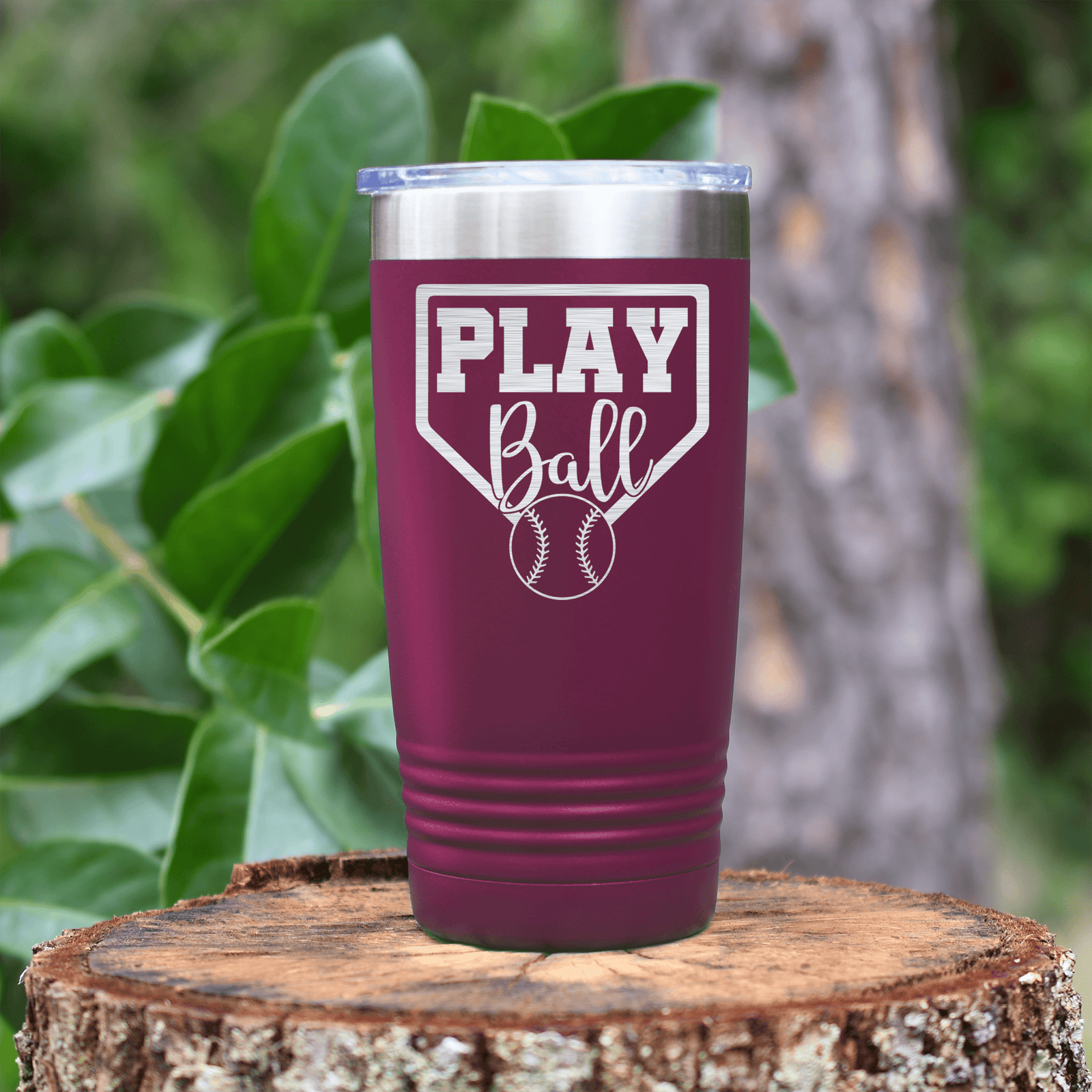 Maroon baseball tumbler Its Game Time