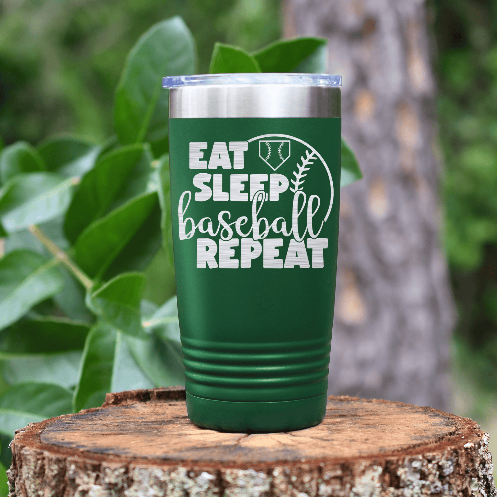 Green baseball tumbler Lifes Rythm Baseball