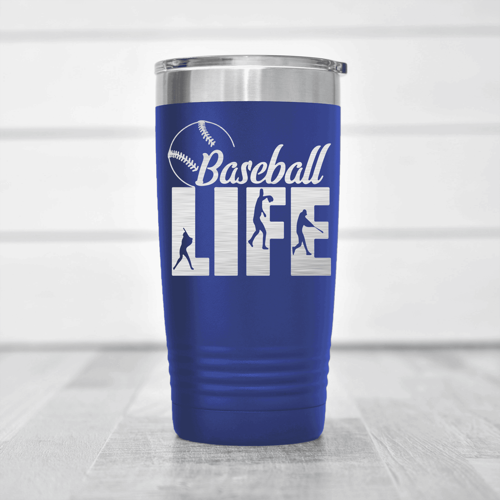 Blue baseball tumbler Living The Diamond Dream