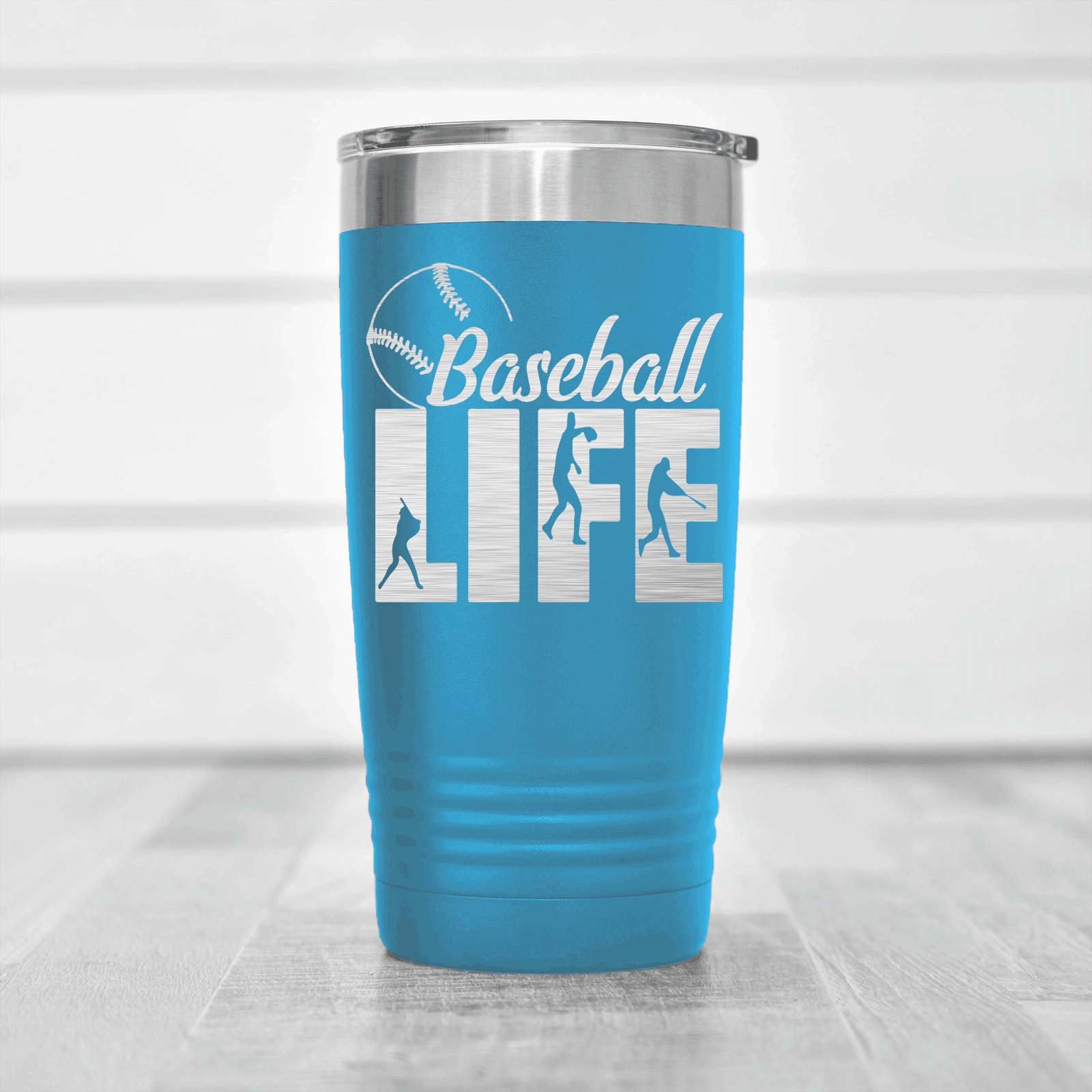 Light Blue baseball tumbler Living The Diamond Dream