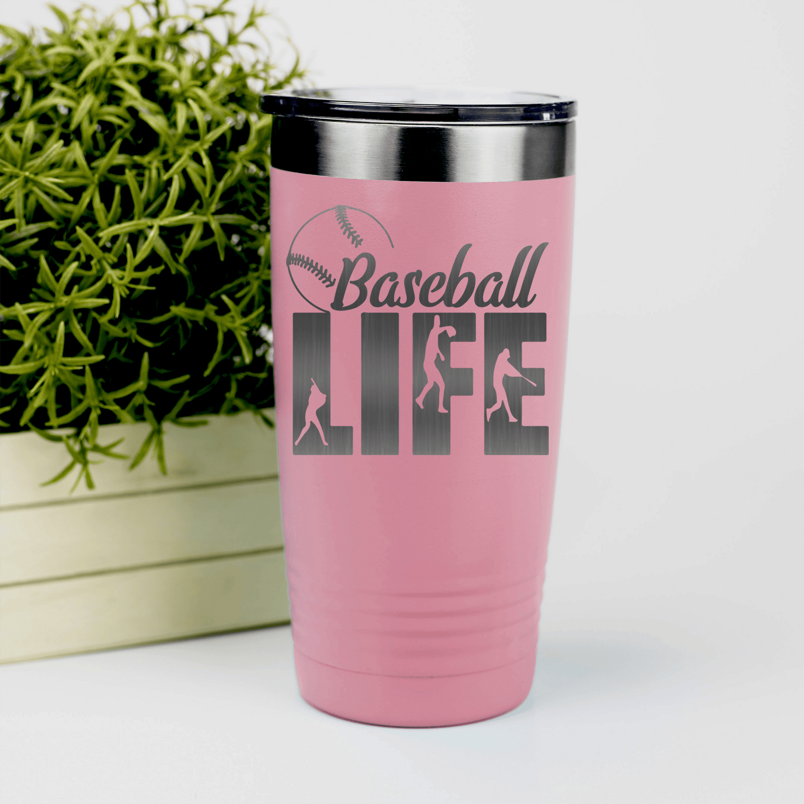 Salmon baseball tumbler Living The Diamond Dream