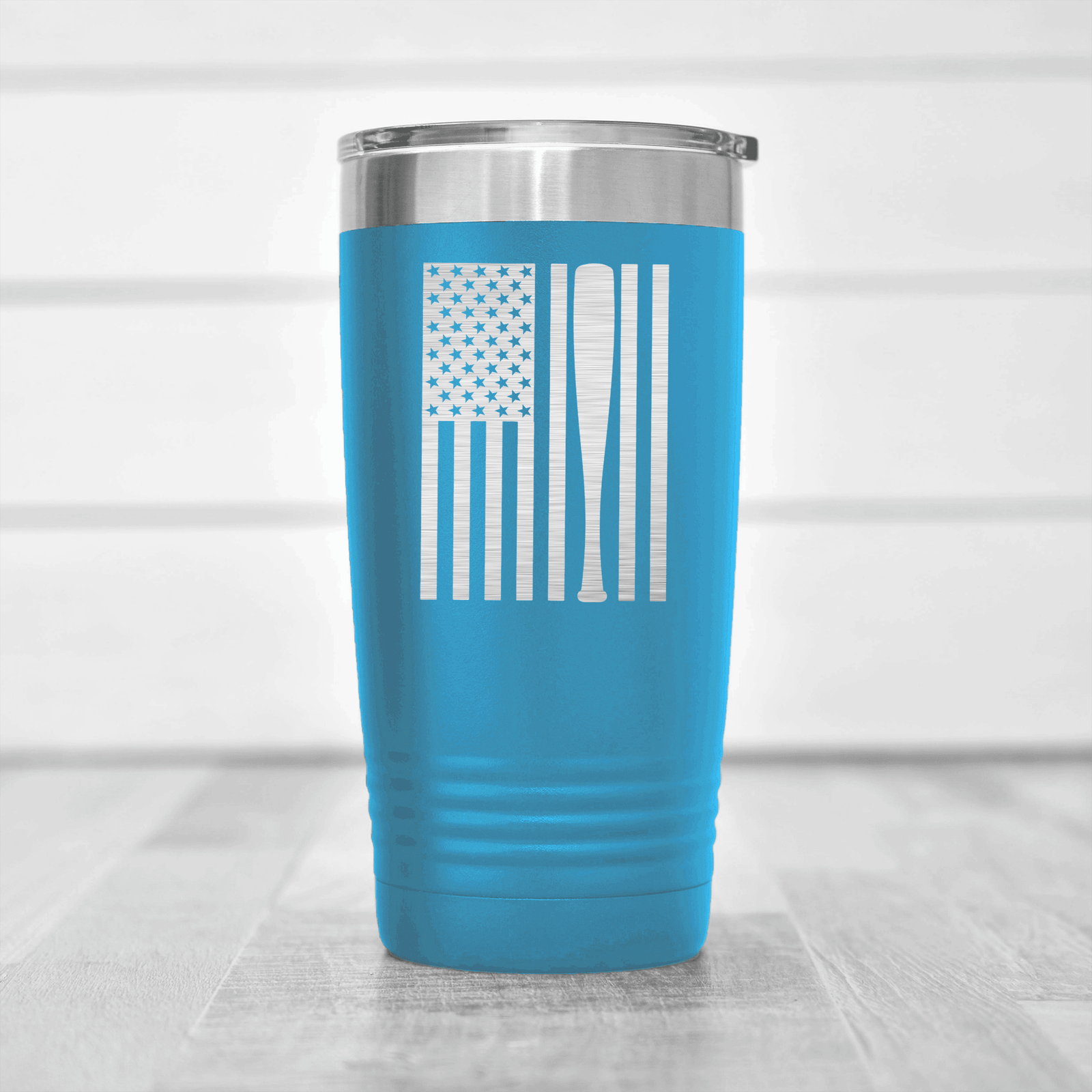 Light Blue baseball tumbler Patriotic Baseball Pride