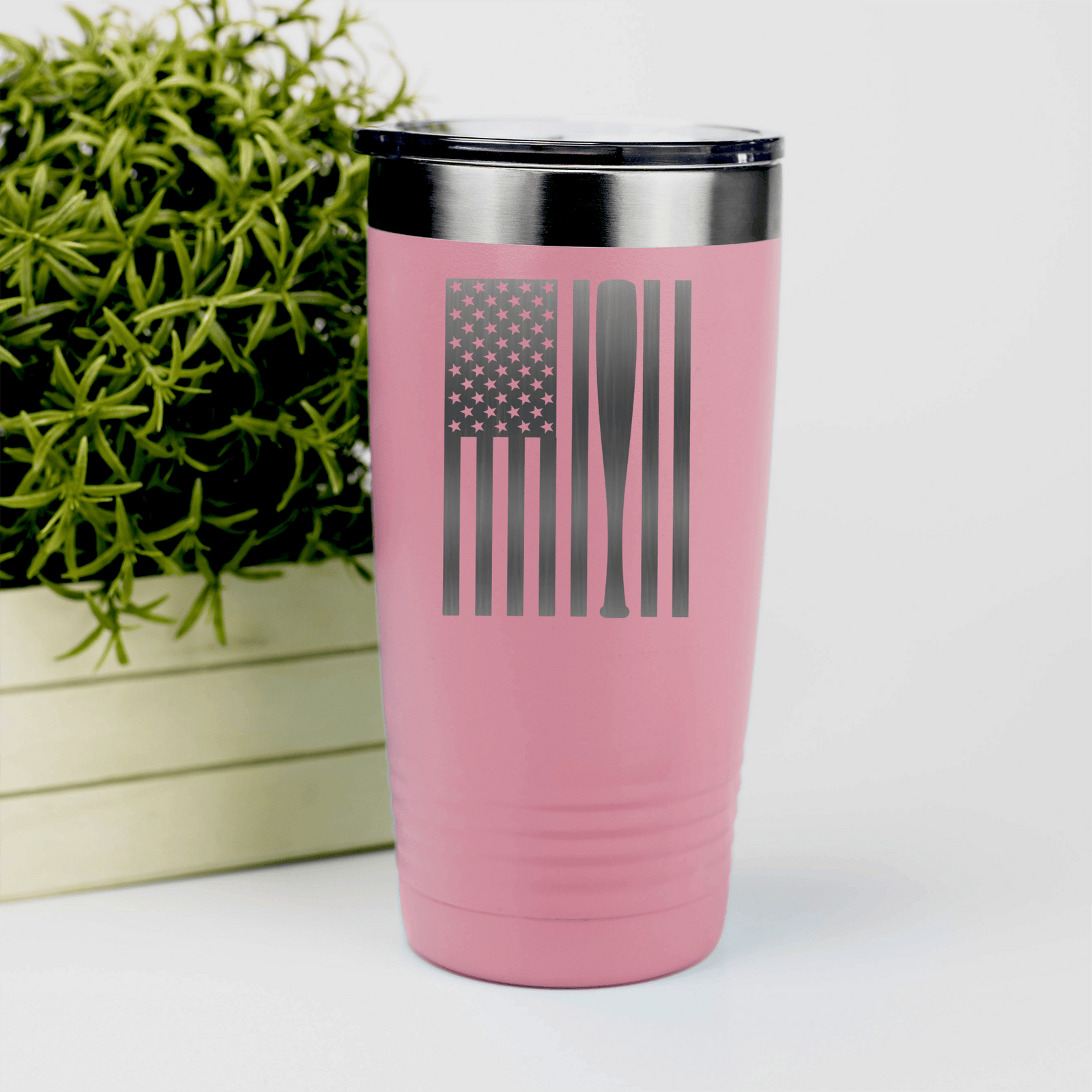 Salmon baseball tumbler Patriotic Baseball Pride