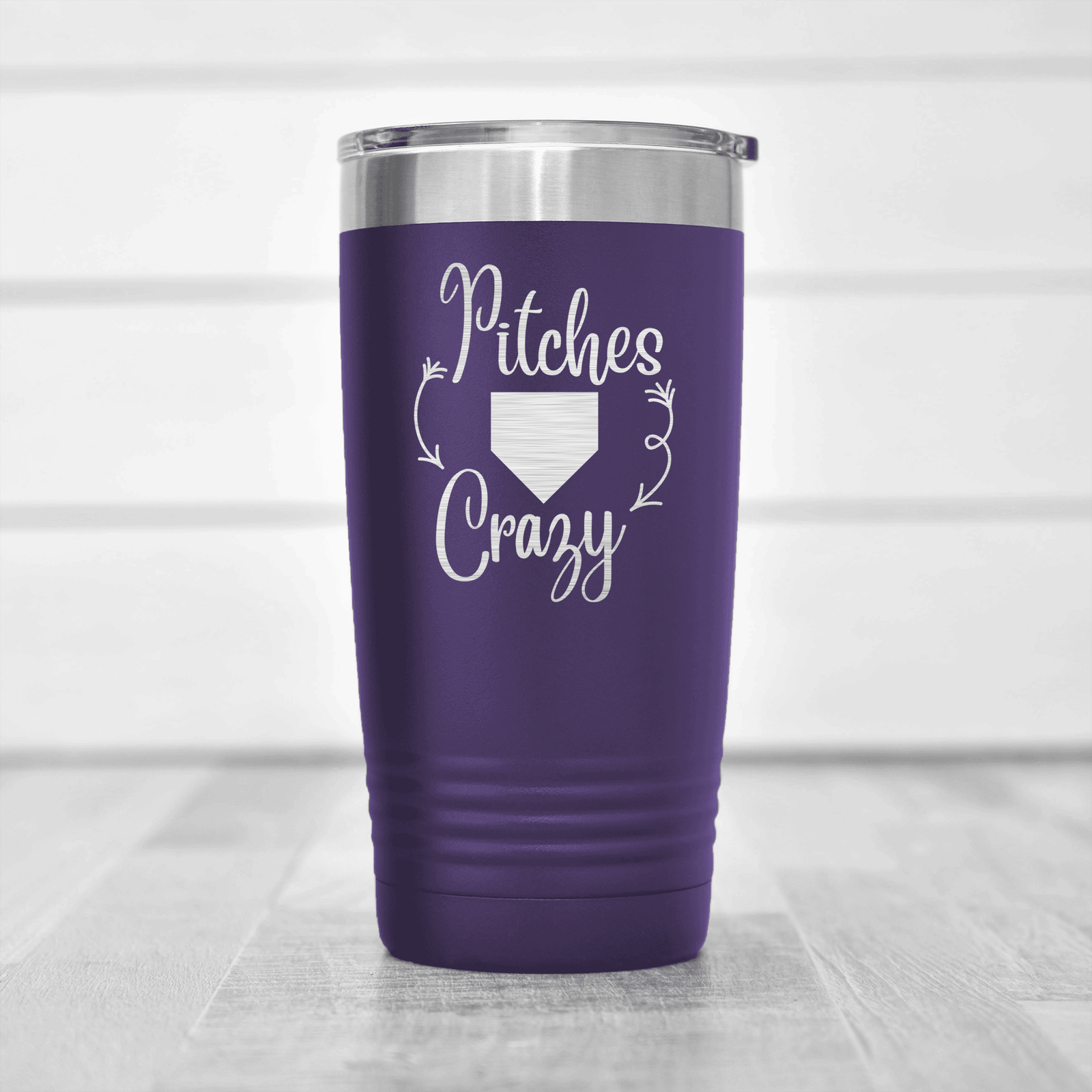 Purple baseball tumbler Playful Pitch Madness