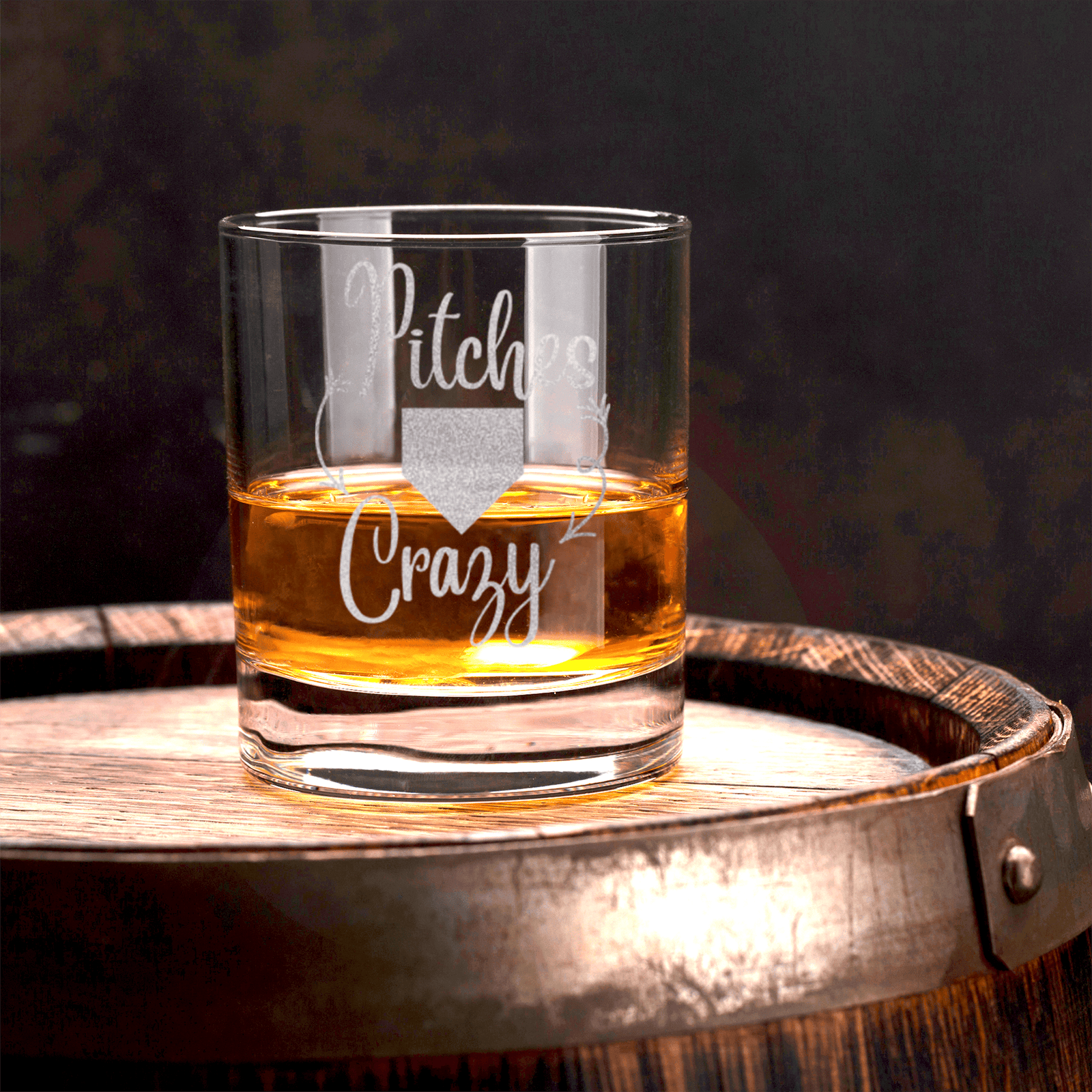 Playful Pitch Madness Whiskey Glass
