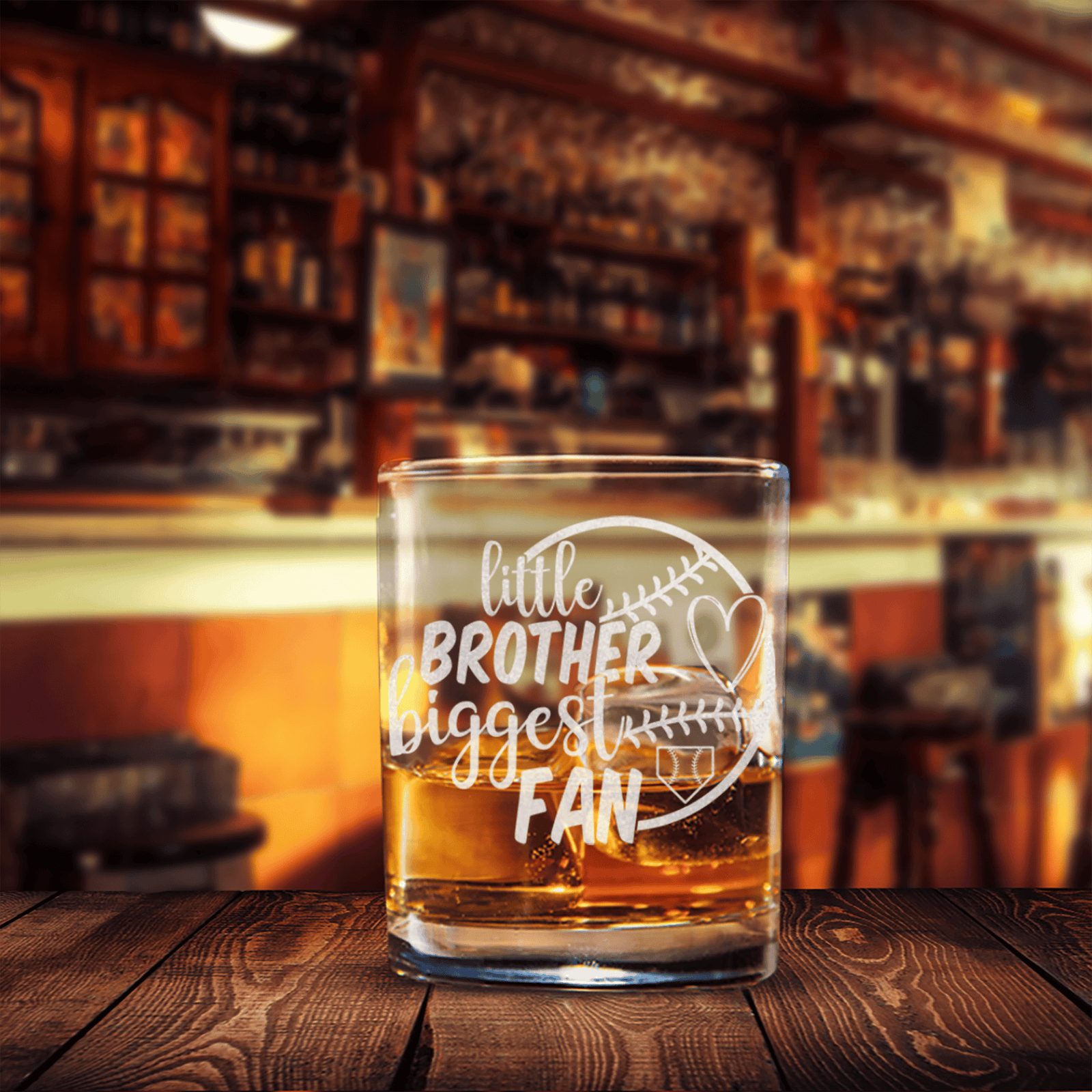 Proud Baseball Sibling Whiskey Glass