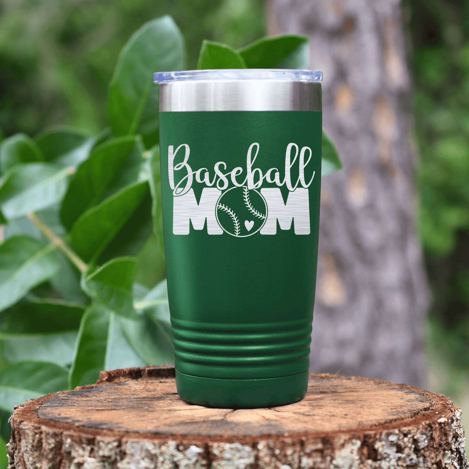 Green baseball tumbler Queen Of The Bleachers Baseball