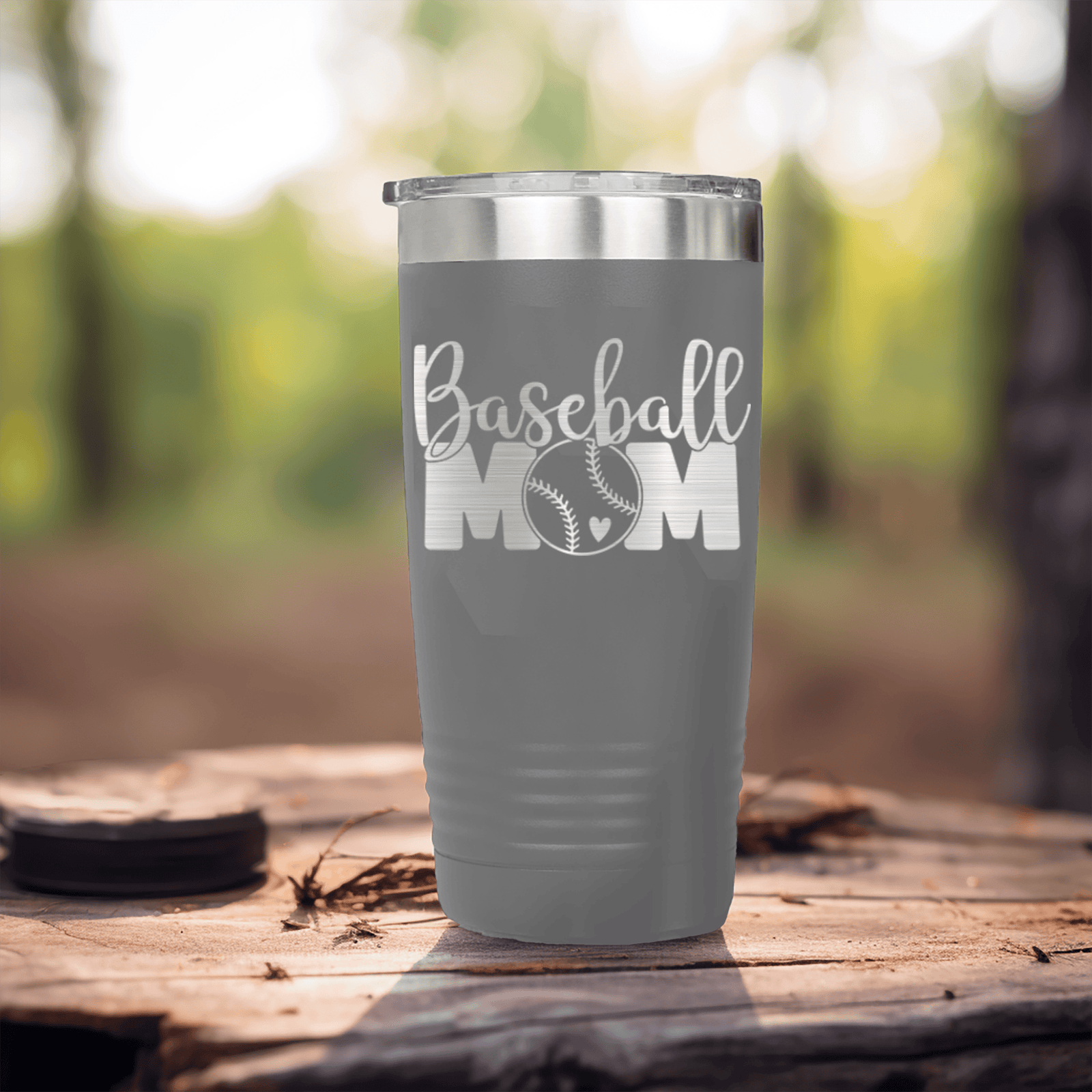 Grey baseball tumbler Queen Of The Bleachers Baseball