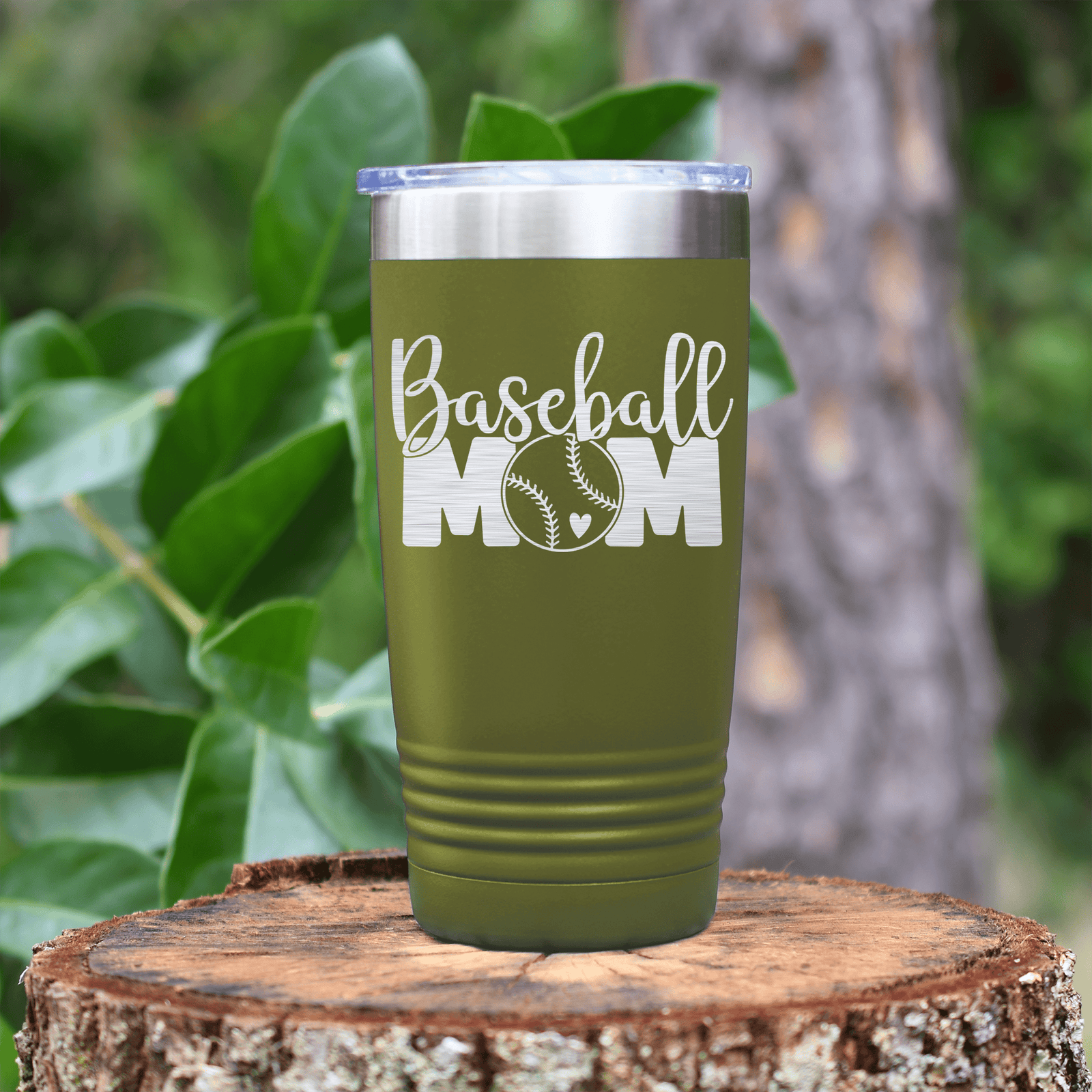 Military Green baseball tumbler Queen Of The Bleachers Baseball