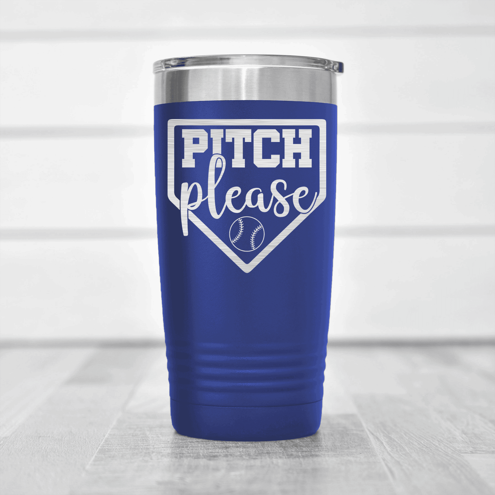 Blue baseball tumbler Sass From The Mound