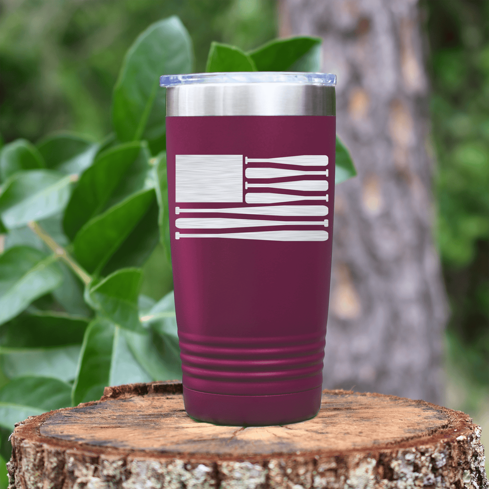 Maroon baseball tumbler Star Spangled Bats