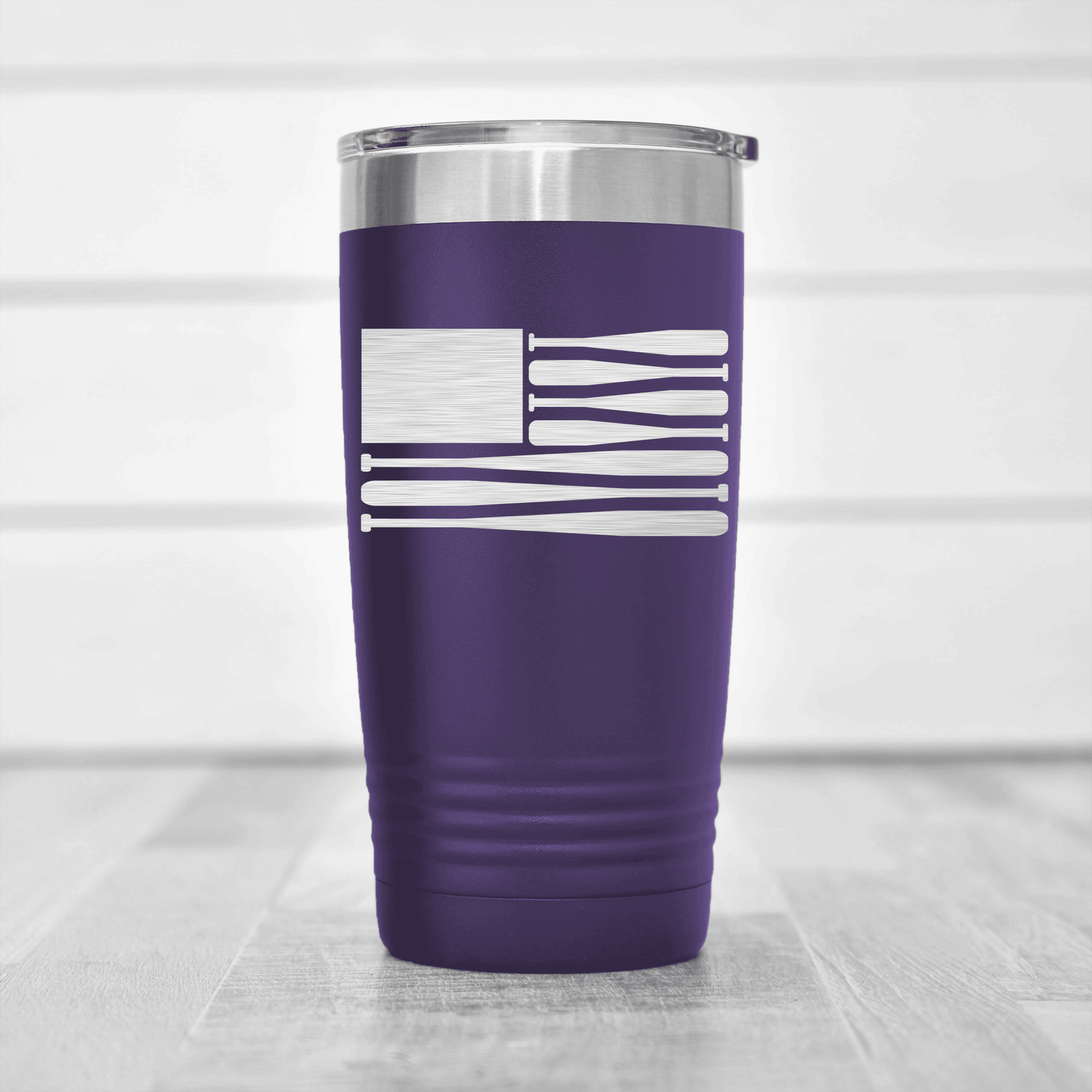 Purple baseball tumbler Star Spangled Bats