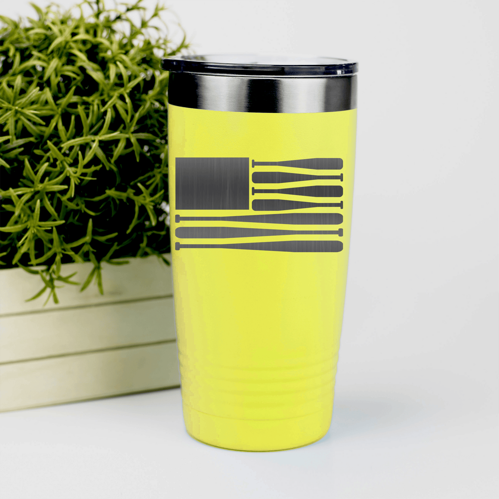 Yellow baseball tumbler Star Spangled Bats