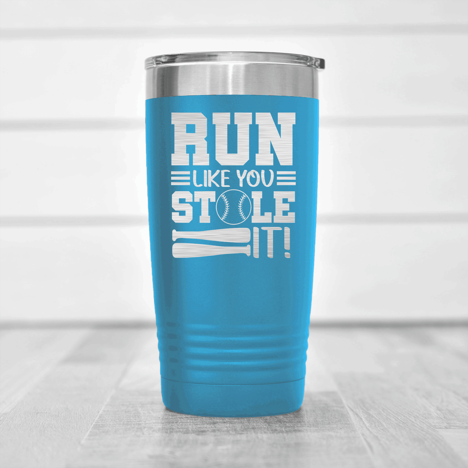 Light Blue baseball tumbler Swift Baserunner