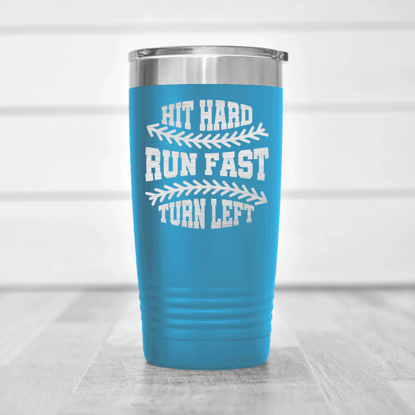 Light Blue baseball tumbler Swing For The Fences
