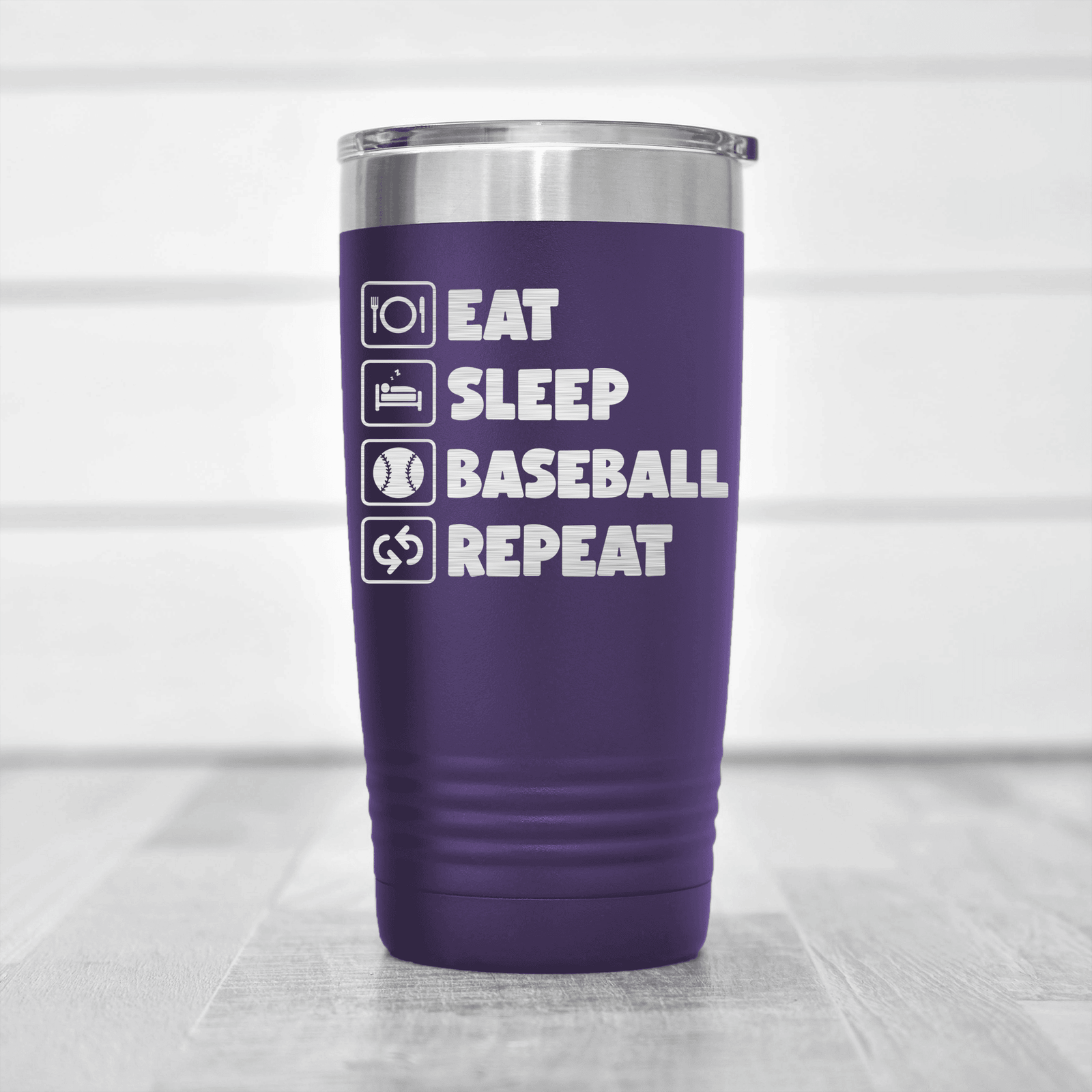 Purple baseball tumbler The Baseball Routine